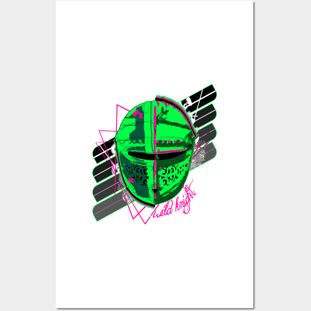 Wild Knight - Neon Green and Pink Wall Art by GenericPirate